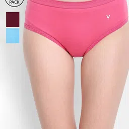 VStar Women Pack Of 3 Assorted Pure Combed Cotton Bikini Briefs-picture-35