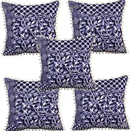 INDHOME LIFE Blue Set of 5 Ethnic Motifs Square Cushion Covers-picture-28