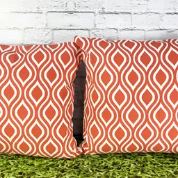 Pink Parrot Red & White 2 Pieces Geometric Printed Square Cushion Covers-image-85