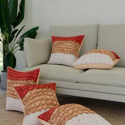 Kuber Industries 5 Pieces Red & White Woollen Square Cushion Covers-picture-33