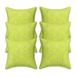 INDHOME LIFE Green Set of 6 Geometric Printed Square Cushion Covers-picture-21