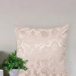 Home Silver-Toned & Cream-Coloured Printed Self Design Square Cushion Covers-picture-12