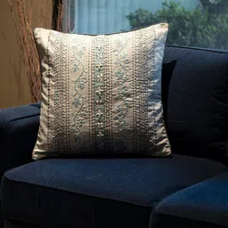 MASPAR Blue & Grey Floral Cotton Square Cushion Covers-picture-45