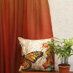 ZEBA Beige & Red Floral Square Abstract Print Cushion Covers-picture-19