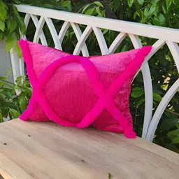 THROWPILLOW Magenta Embellished Square Cushion Covers-picture-37