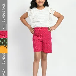 BAESD Girls Pack of 3 High-Rise Geometric Printed Pure Cotton Shorts-picture-50