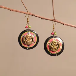 AAKRITI ART CREATIONS Brass-Plated Circular Drop Earrings-picture-13