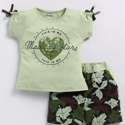 Cutopies Girls Printed Pure Cotton T-shirt With Shorts-image-14