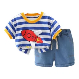 StyleCast x Revolte Boys Striped Round Neck T-shirt With Shorts-picture-15