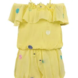 Wish Karo Girls Yellow & Green Printed Top with Shorts-image-30