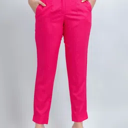 SUTI Women Mid-Rise Crop Cotton Cigarette Trousers-image-60