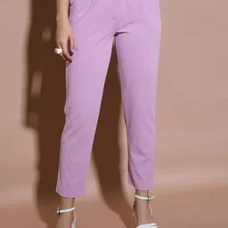 Tokyo Talkies Women Mid-Rise Pleated Peg Trousers-image-51