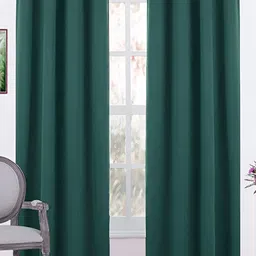 RIDHAAN Teal 2 Pcs Room Darkening Long Door Curtain-picture-17
