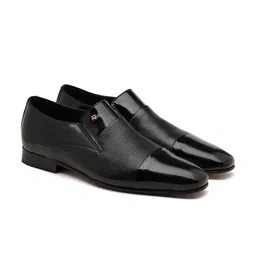 Ruosh Men Textured Leather Formal Slip-On Shoes-picture-22