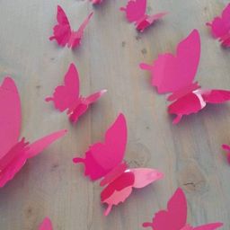 Jaamso Royals Pink 3D Butterflies PVC Removable Wall Stickers-picture-32