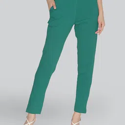 LYRA Women Mid-Rise Original Fit Knitted Cigarette Trousers-image-36