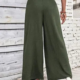 StyleCast Women Green Mid-Rise Flared Fit Parallel Trousers-image-12