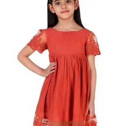 Miyo Girls Self Design Cotton Empire Dress-picture-36