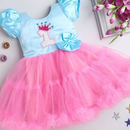 Pink Chick Girls Embellished Satin Fit & Flare Tulle Dress-picture-44