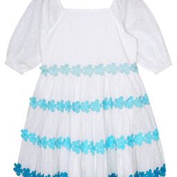 Budding Bees Girls Self Design Puff Sleeves Cotton Fit & Flare Dress-picture-18