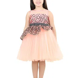 Toy Balloon kids Girls Self Design Net Fit And Flare Dress-picture-21