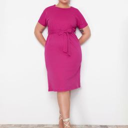 Trendyol Round Neck Short Sleeves Cotton A-Line Dress-picture-46