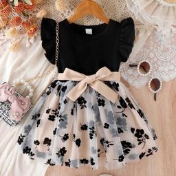 BAESD Floral Print Flutter Sleeve Fit & Flare Dress-picture-21