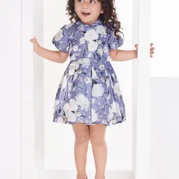Peppermint Floral Print Puff Sleeve Fit and Flare Dress-picture-35