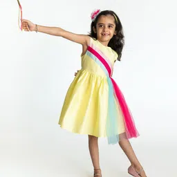 A Little Fable Girls Striped Fit & Flare Dress-image-98