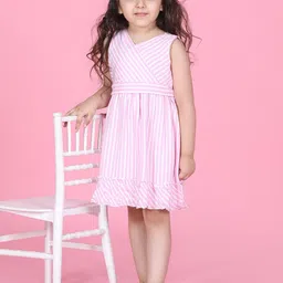 Hola Bonita Girls Striped Fit & Flare Dress-image-86