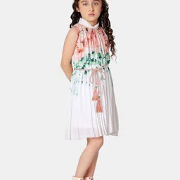 Peppermint Floral Printed High Neck A-Line Dress-picture-35