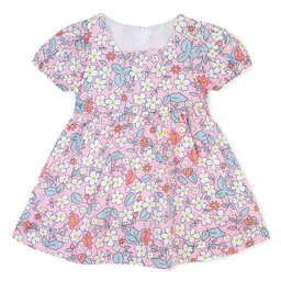 BAESD Girls Floral Print Square Neck Cotton Fit & Flare Dress-picture-10