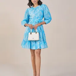 AND Floral Print Fit & Flare Dress image 1