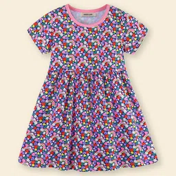 INCLUD Floral Printed Round Neck Short Sleeves Fit & Flare Dress-picture-12