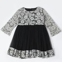 Bella Moda Girls Floral Embellished Fit & Flare Dress-picture-26