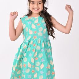BONKIDS Girls Conversational Printed A-Line Cotton Dress-picture-5