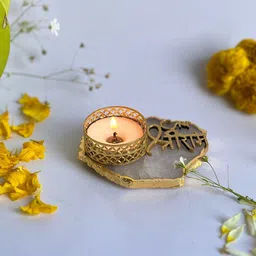 HOMEARTE White and GoldToned Tea Light Candle Holders-picture-17