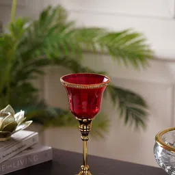 Pure Home and Living Red & Gold-Toned Solid Votive Candle Holders-image-3