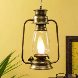 Devansh Golden Lantern Hanging Lamp with Clear Glass-picture-29