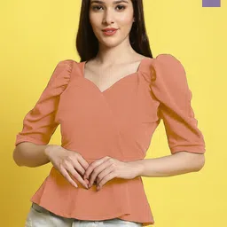 Fabflee Pack Of 2 Puff Sleeve Tops image 1