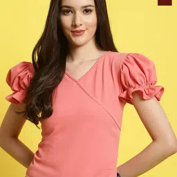 Fabflee Pack Of 2 Puff Sleeve Tops-picture-24