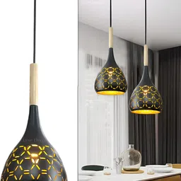 Lyse Decor Black Solid Aluminium Bell Shaped Ceiling Lamp-picture-20