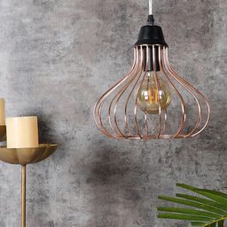 MFD HOME FURNISHING Copper-Toned Hanging Pendant Lamp-picture-0