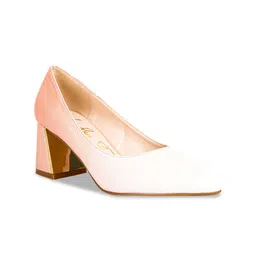 London Rag Textured Pointed Toe Block Heel Pumps-image-80