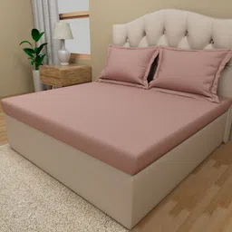 Himeya Rose Cotton 210 TC King Bedsheet With 2 Pillow Covers-picture-41