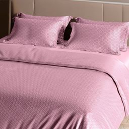 Myntra Elegant Homes Mauve Geometric 400 TC King Bedsheet with 2 Pillow Covers-picture-37