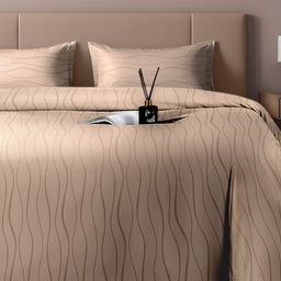 Myntra Elegant Homes Beige Geometric 400 TC King Bedsheet with 2 Pillow Covers-picture-48