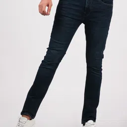 MERCHANT MARINE Men Navy Blue Slim Fit Cropped Jeans-image-59