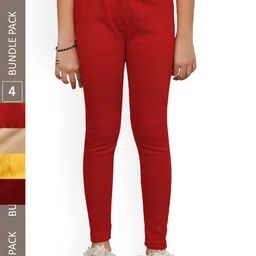 IndiWeaves Girls Pack Of 4 Wool Ankle Length Leggings-picture-30