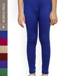 IndiWeaves Girls Pack of 6 Woolen Ankle-Length Leggings-picture-27